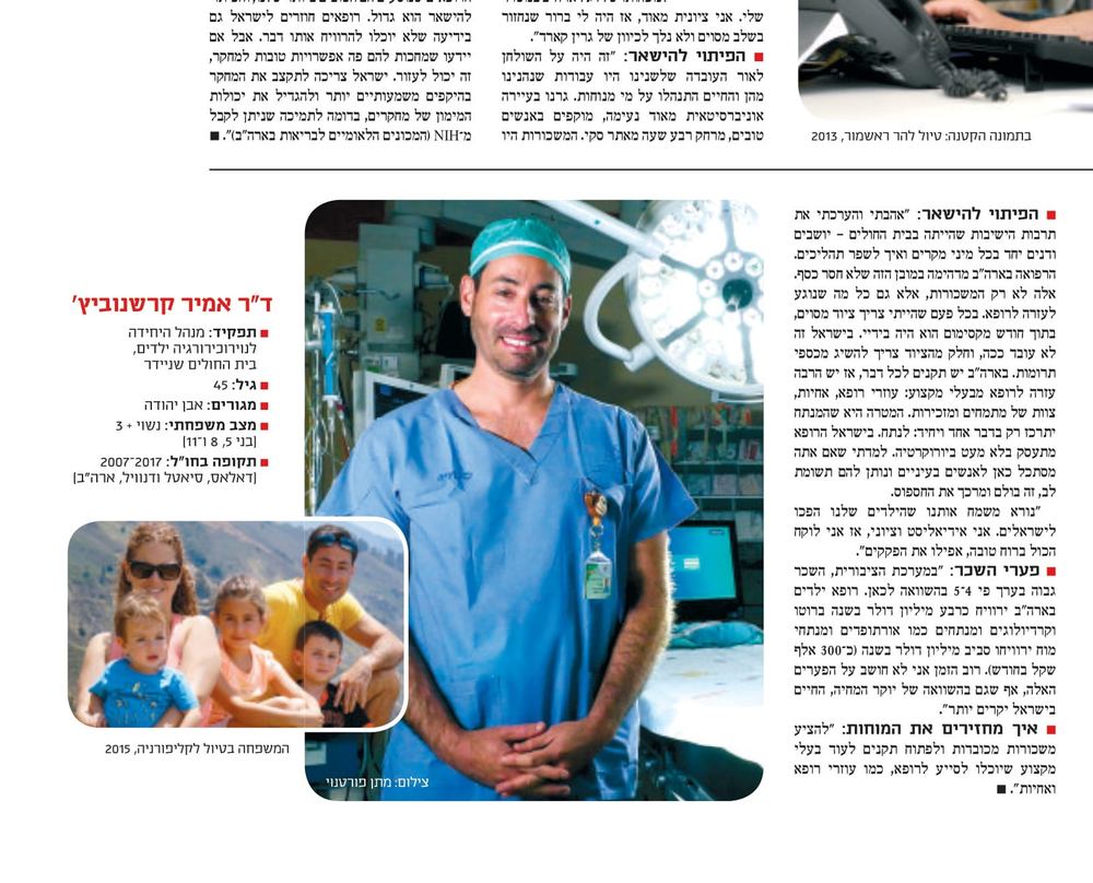 Dr. Amir Kershenovich for Globes newspaper